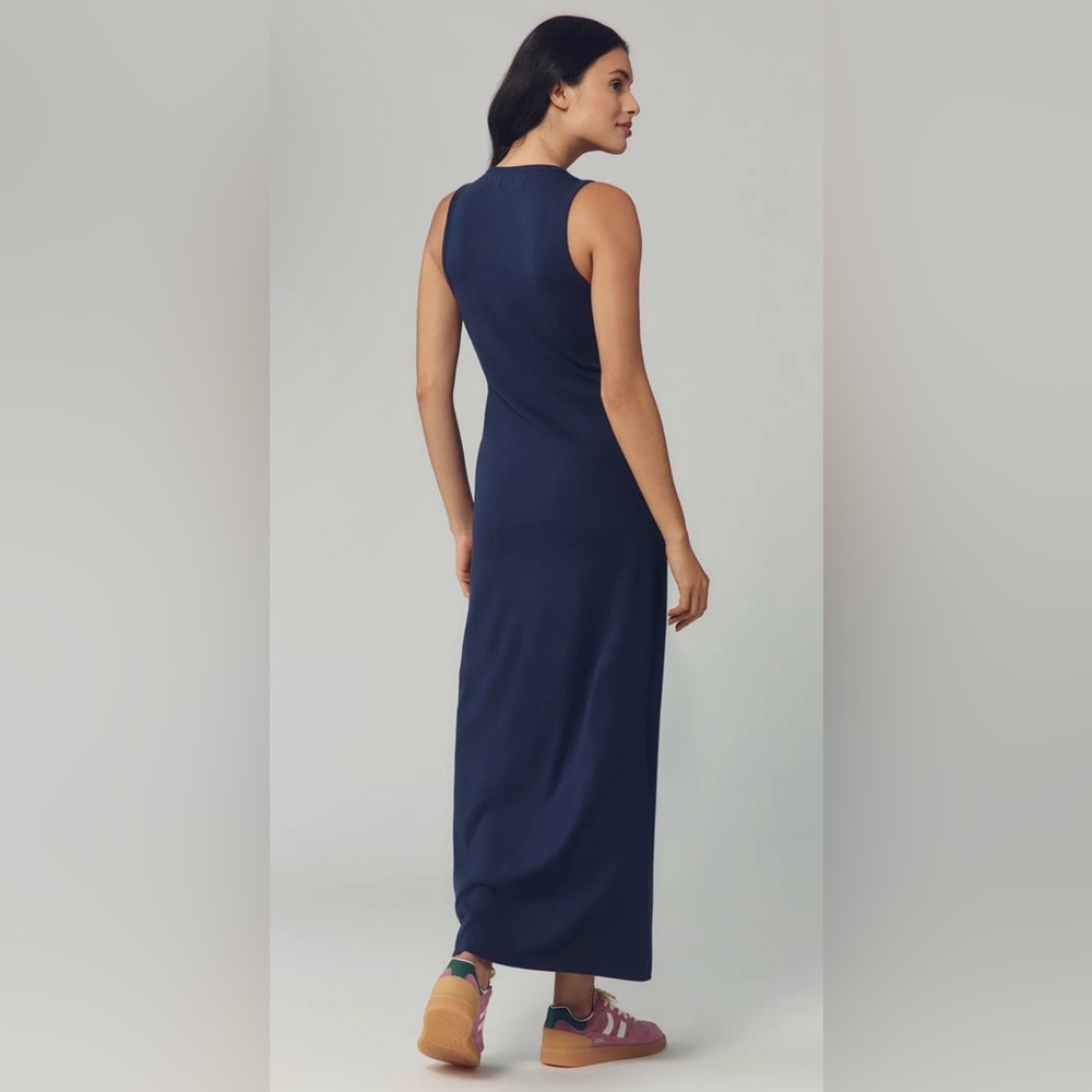 LSPACE x Anthropologie Blue Tie-Waist Maxi Dress XS 100% Cotton Sleeveless NWT - Picture 2 of 7